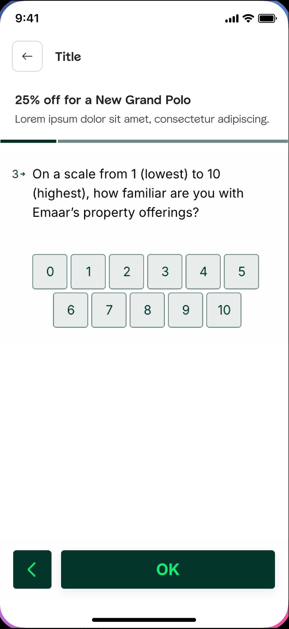 Full-screen Typeform survey styled with Careem tokens